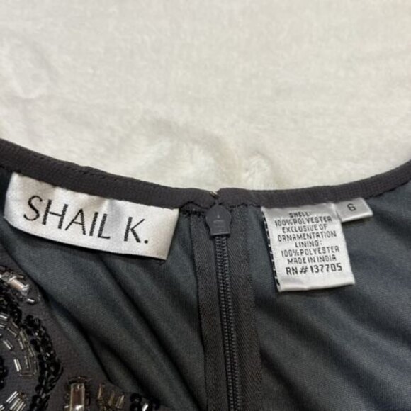 Shail K Beaded Gray Short Cocktail Fit & Flare Dress Size 6 - Picture 6 of 12